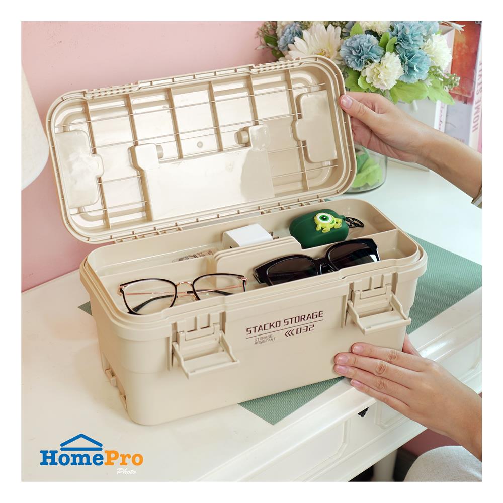 กล่องหูหิ้ว STACKO GLAM 2032 36.5X18X18 ซม. สีเบจ