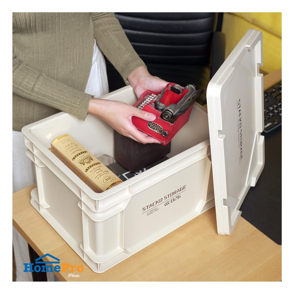 กล่องเก็บของ STACKO GLAM 2026 40.5X30X24 ซม. สีเบจ