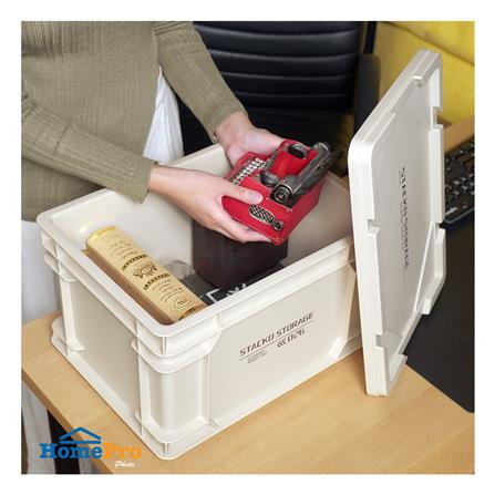 กล่องเก็บของ STACKO GLAM 2026 40.5X30X24 ซม. สีเบจ_5