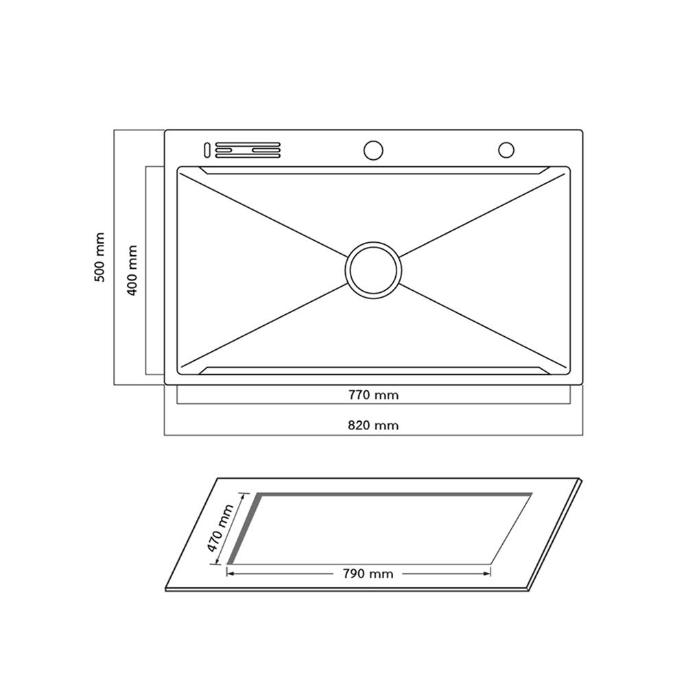 ซิงค์ฝัง 1 หลุม AXIA EXPERTISE 8250 สีดำ