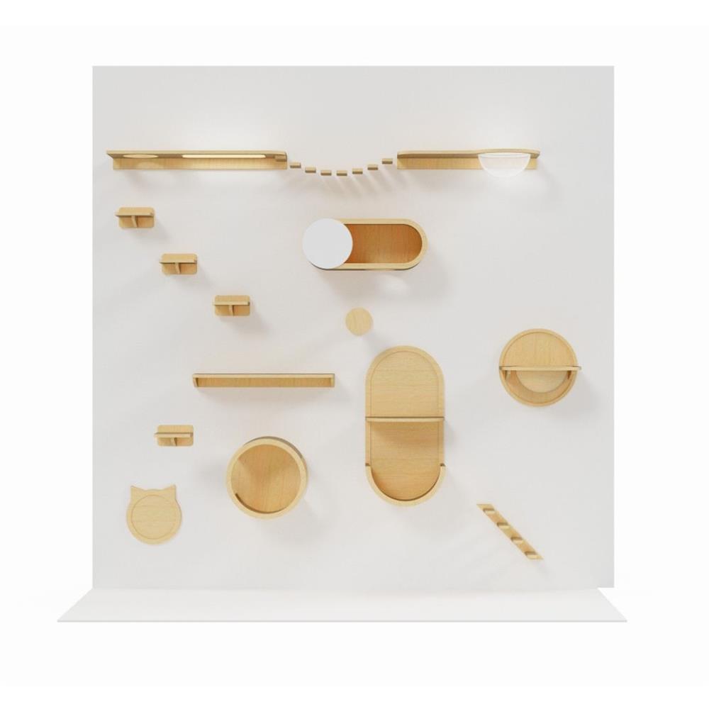 ชั้นแมวติดผนัง 15 ชิ้น PET BUDDY CS03