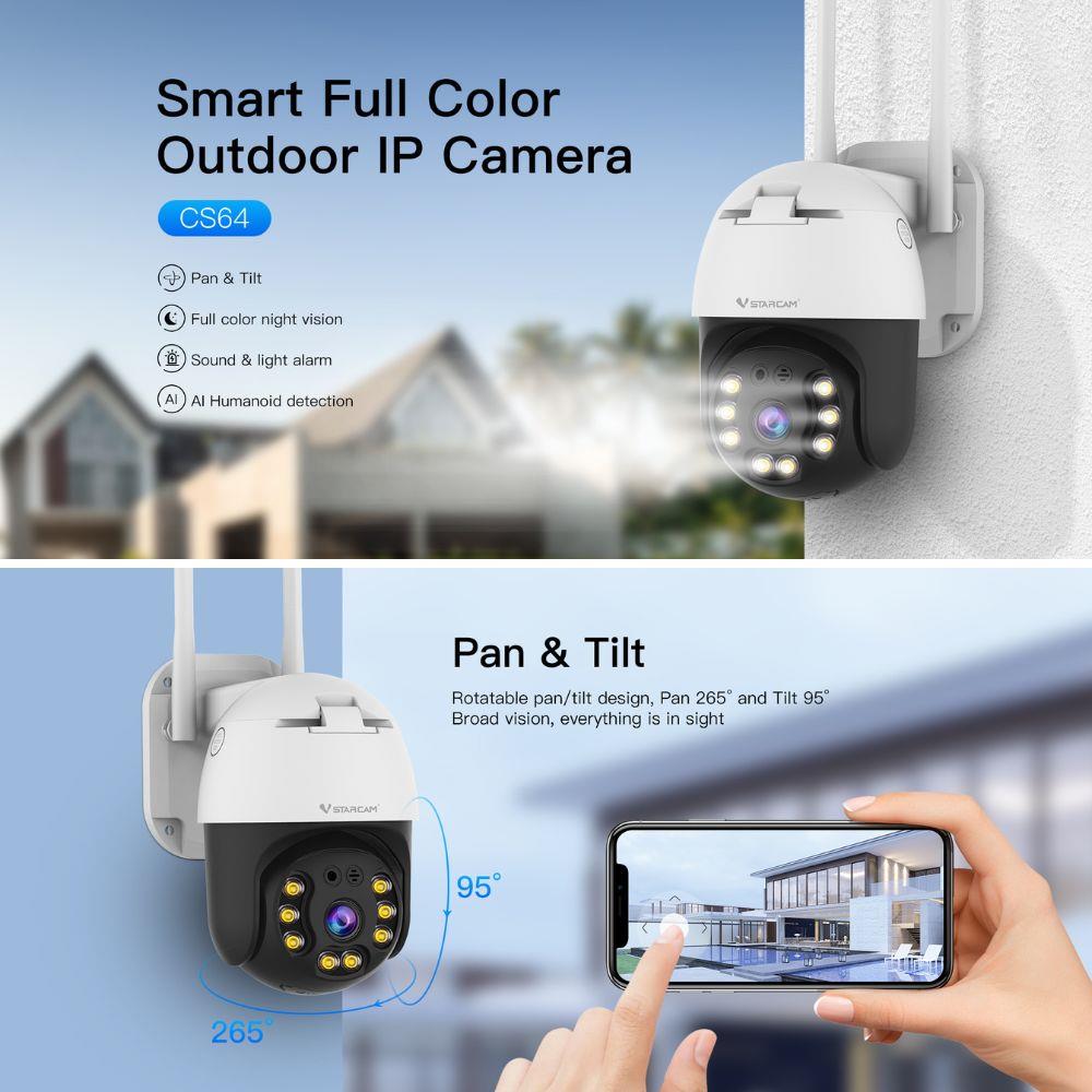 กล้องวงจรปิดภายนอก VSTARCAM CS64 3 ล้านพิกเซล