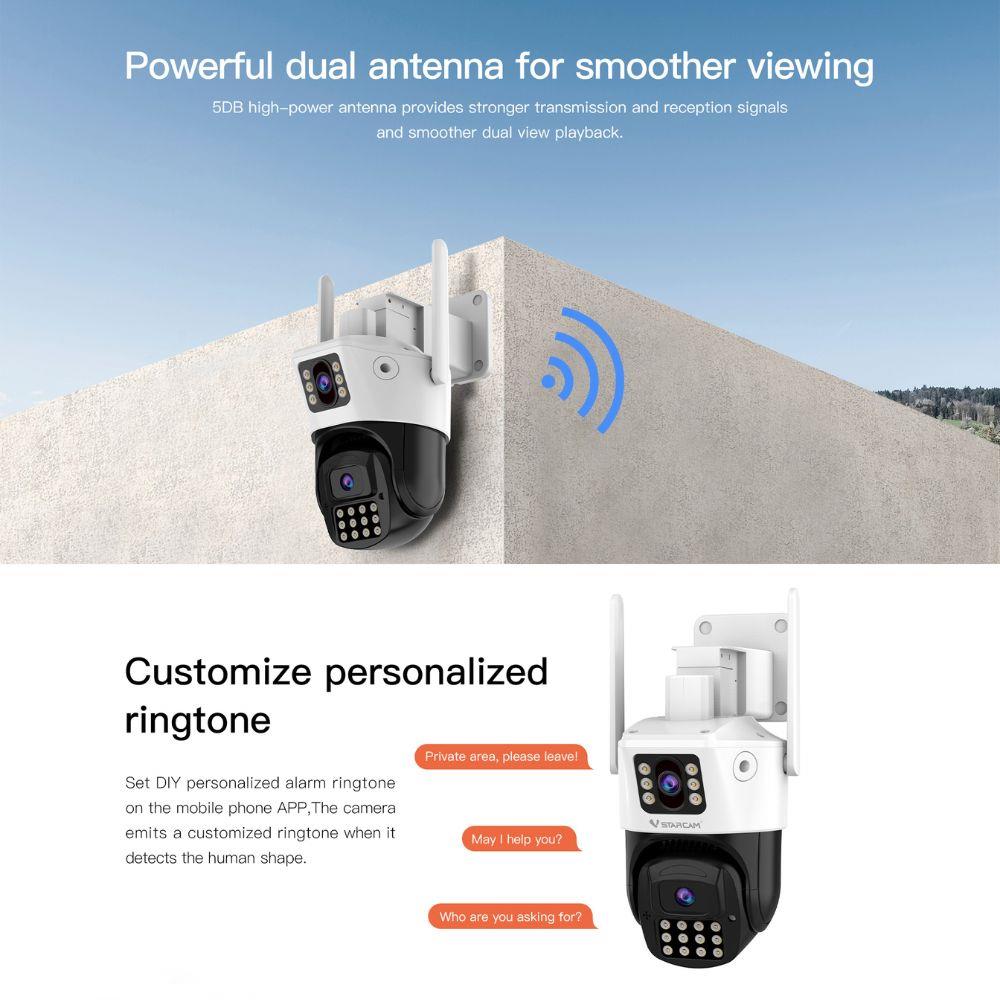 กล้องวงจรปิดภายนอก 2 เลนส์ VSTARCAM CS663DR 2 ล้านพิกเซล