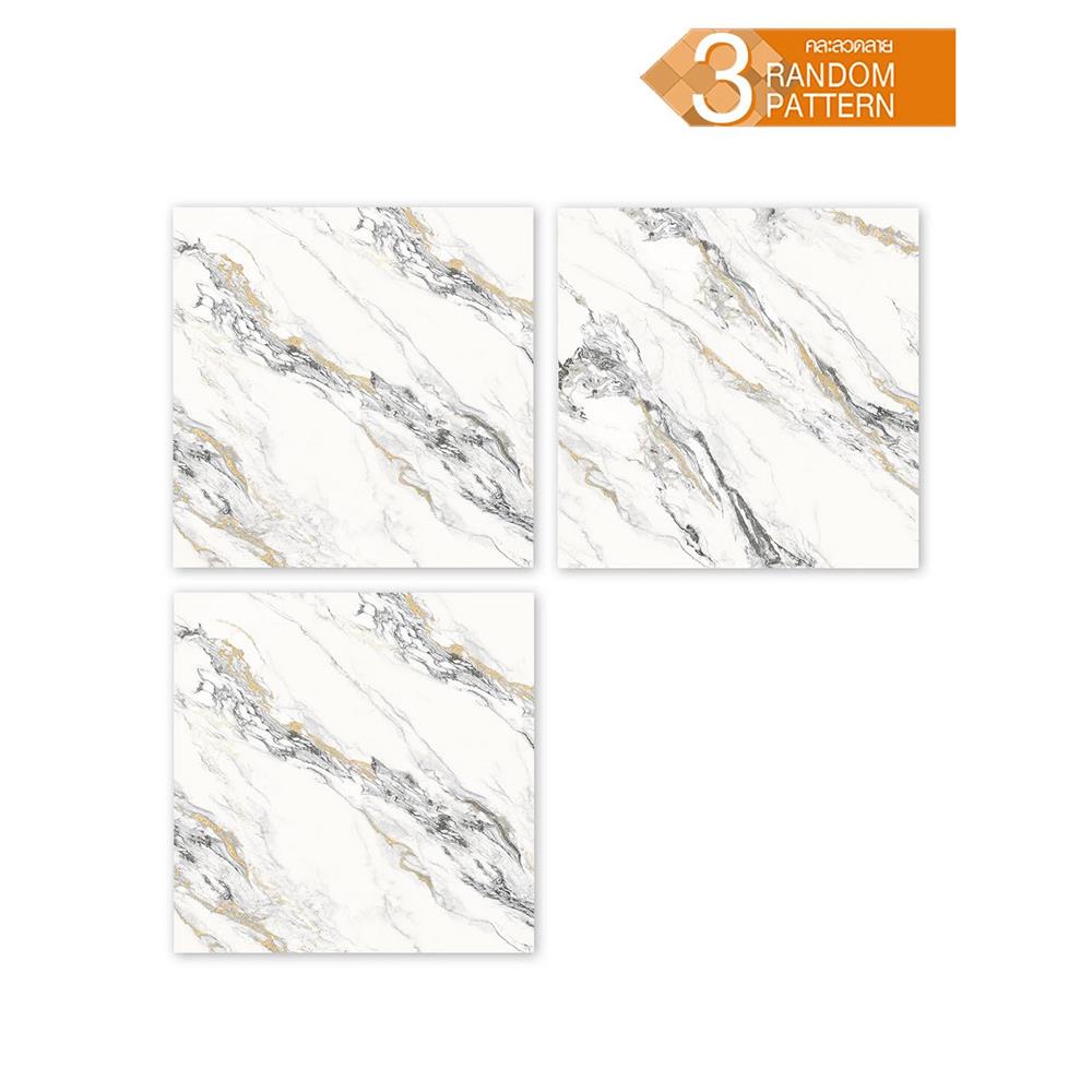 กระเบื้องพื้นพอร์ซเลน 100x100 ซม. TARA ซิลเวอร์ รูไทล์ เทา 2 ตร.ม.