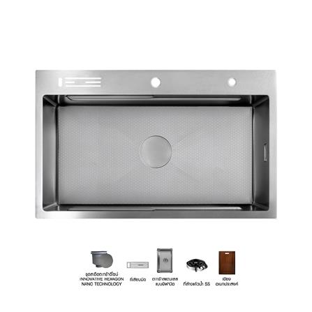 ซิงค์ฝัง 1 หลุม AXIA EXPERTISE 8250 SS สีเงิน_0