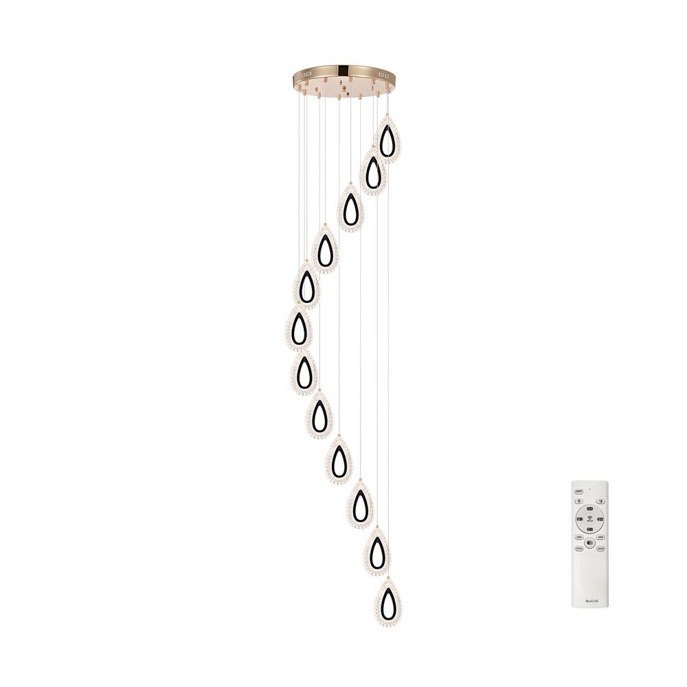 ไฟช่อ LED EVL CFC-11094 50 วัตต์ DAYLIGHT/COOL WHITE/WARM WHITE สีทอง/ใส 12 หัว