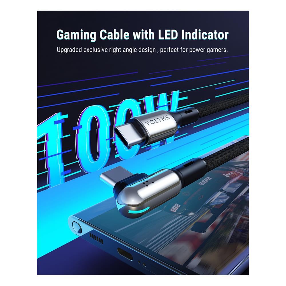 สายชาร์จ USB-C TO USB-C VOLTME POWERLINK STARK C2071 1.2 เมตร สีดำ