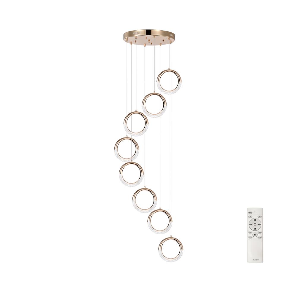 ไฟช่อ LED EVL CFC-11095 30 วัตต์ DAYLIGHT/COOL WHITE/WARM WHITE สีทอง/ใส 8 หัว