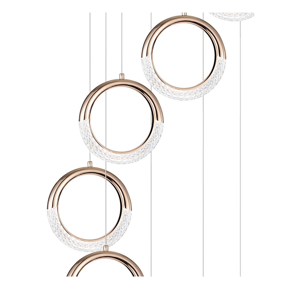 ไฟช่อ LED EVL CFC-11095 30 วัตต์ DAYLIGHT/COOL WHITE/WARM WHITE สีทอง/ใส 8 หัว