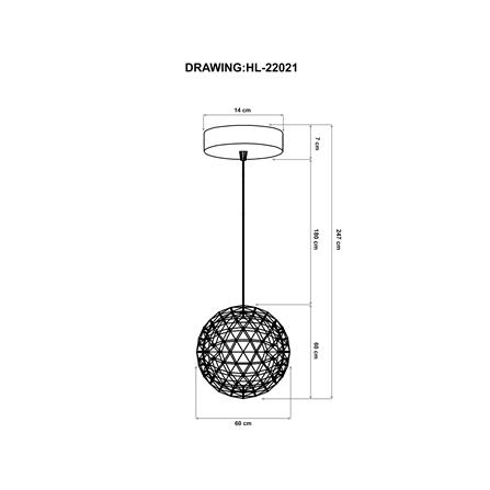 ไฟช่อ LED EVL HL-22021 40 วัตต์ WARM WHITE  สีเงิน 1 หัว_1