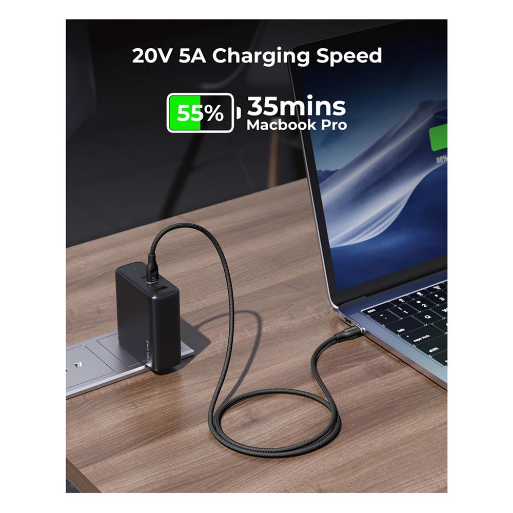 สายชาร์จ USB-C TO USB-C VOLTME POWERLINK RUGG C2057 1 เมตร สีดำ
