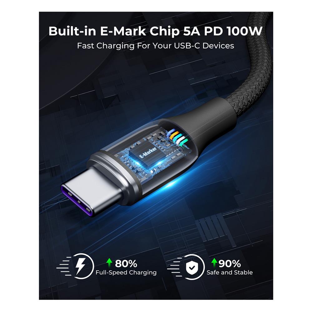 สายชาร์จ USB-C TO USB-C VOLTME POWERLINK RUGG C2057 1 เมตร สีดำ