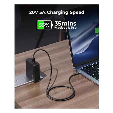 สายชาร์จ USB-C TO USB-C VOLTME POWERLINK RUGG C2057 1 เมตร สีดำ_1