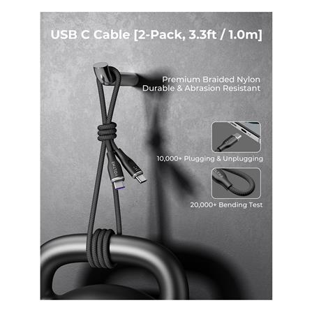สายชาร์จ USB-C TO USB-C VOLTME POWERLINK RUGG C2057 1 เมตร สีดำ_2