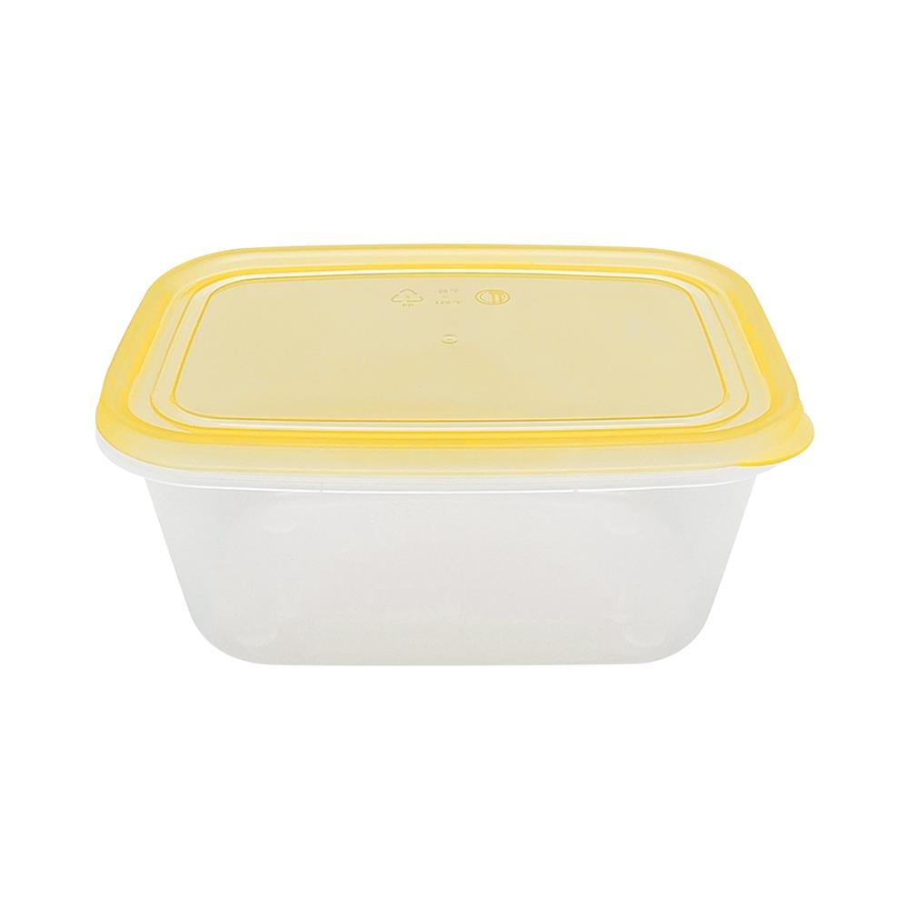 กล่องอาหารเหลี่ยม 1 ลิตร KECH NOLA สีเหลือง แพ็ก 3 ชิ้น