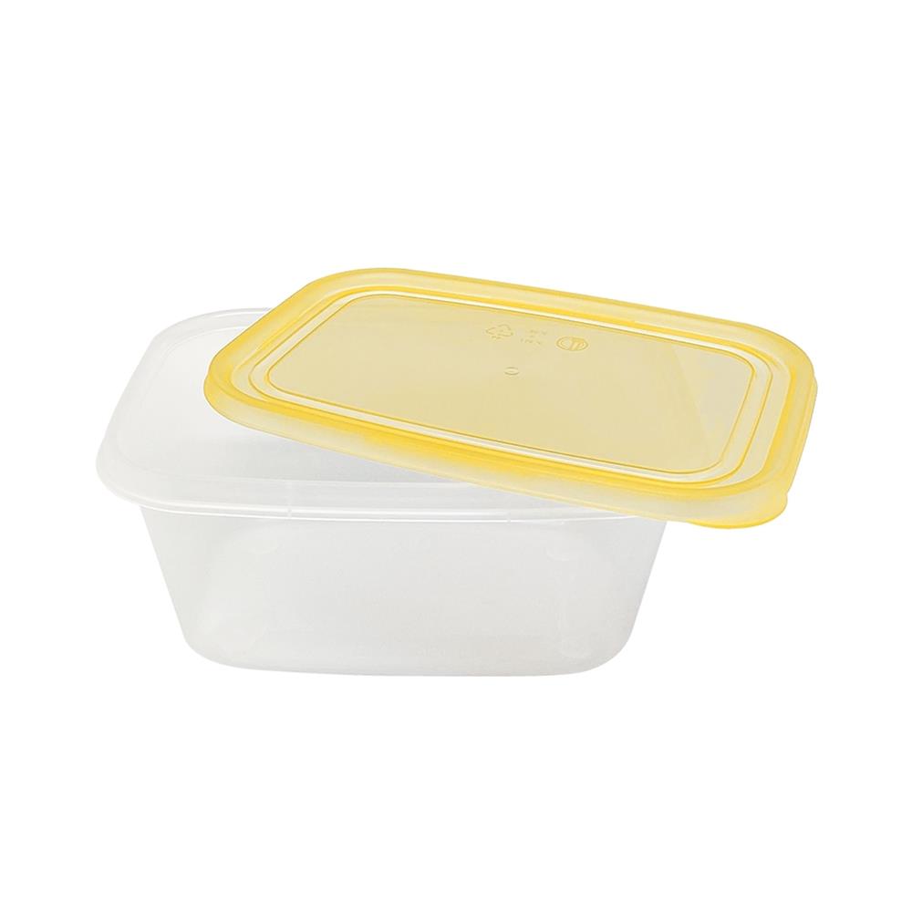 กล่องอาหารเหลี่ยม 1 ลิตร KECH NOLA สีเหลือง แพ็ก 3 ชิ้น