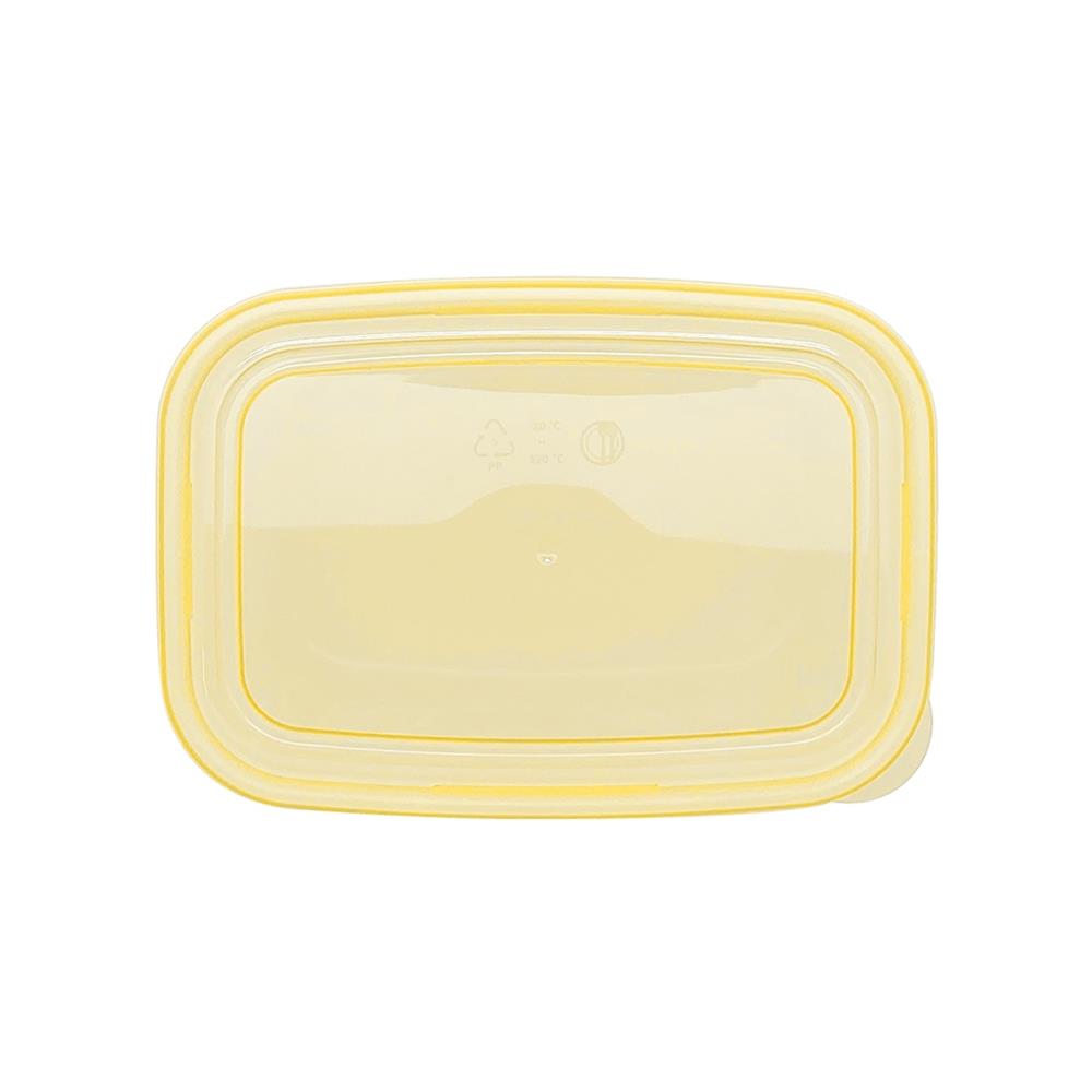 กล่องอาหารเหลี่ยม 1 ลิตร KECH NOLA สีเหลือง แพ็ก 3 ชิ้น