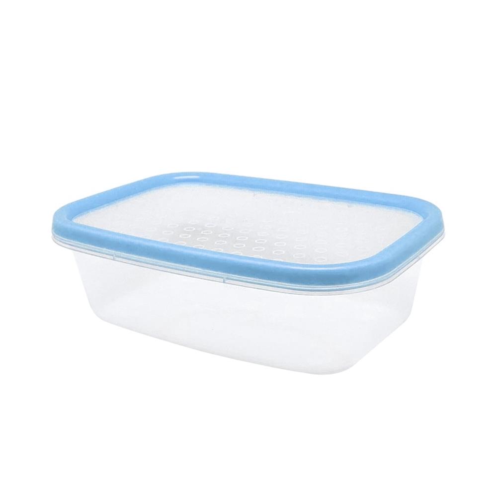กล่องอาหารเหลี่ยม 0.6 ลิตร KECH NICE สีฟ้า แพ็ก 4 ชิ้น