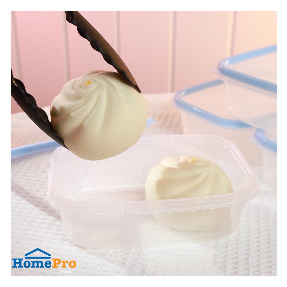 กล่องอาหารเหลี่ยม 0.6 ลิตร KECH NICE สีฟ้า แพ็ก 4 ชิ้น