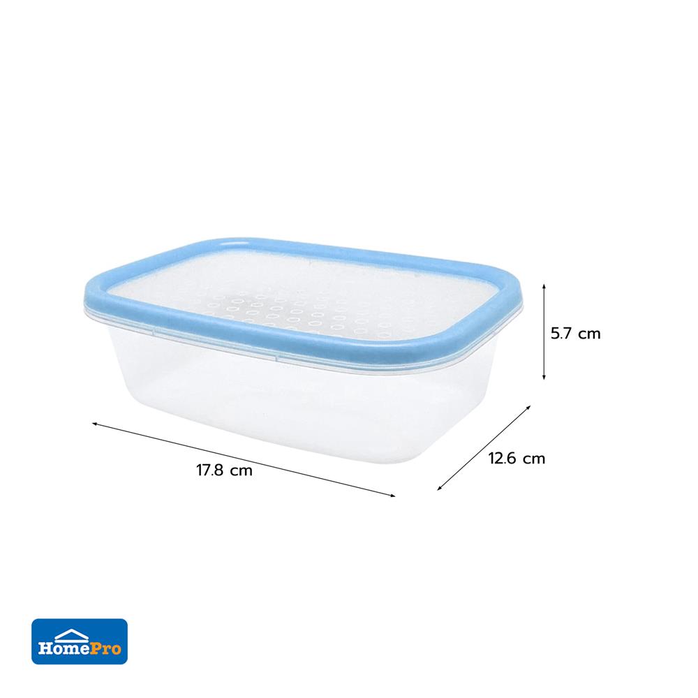 กล่องอาหารเหลี่ยม 0.6 ลิตร KECH NICE สีฟ้า แพ็ก 4 ชิ้น