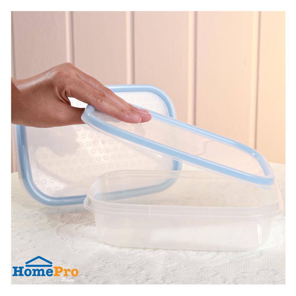 กล่องอาหารเหลี่ยม 0.8 ลิตร KECH NICE สีฟ้า แพ็ก 3 ชิ้น