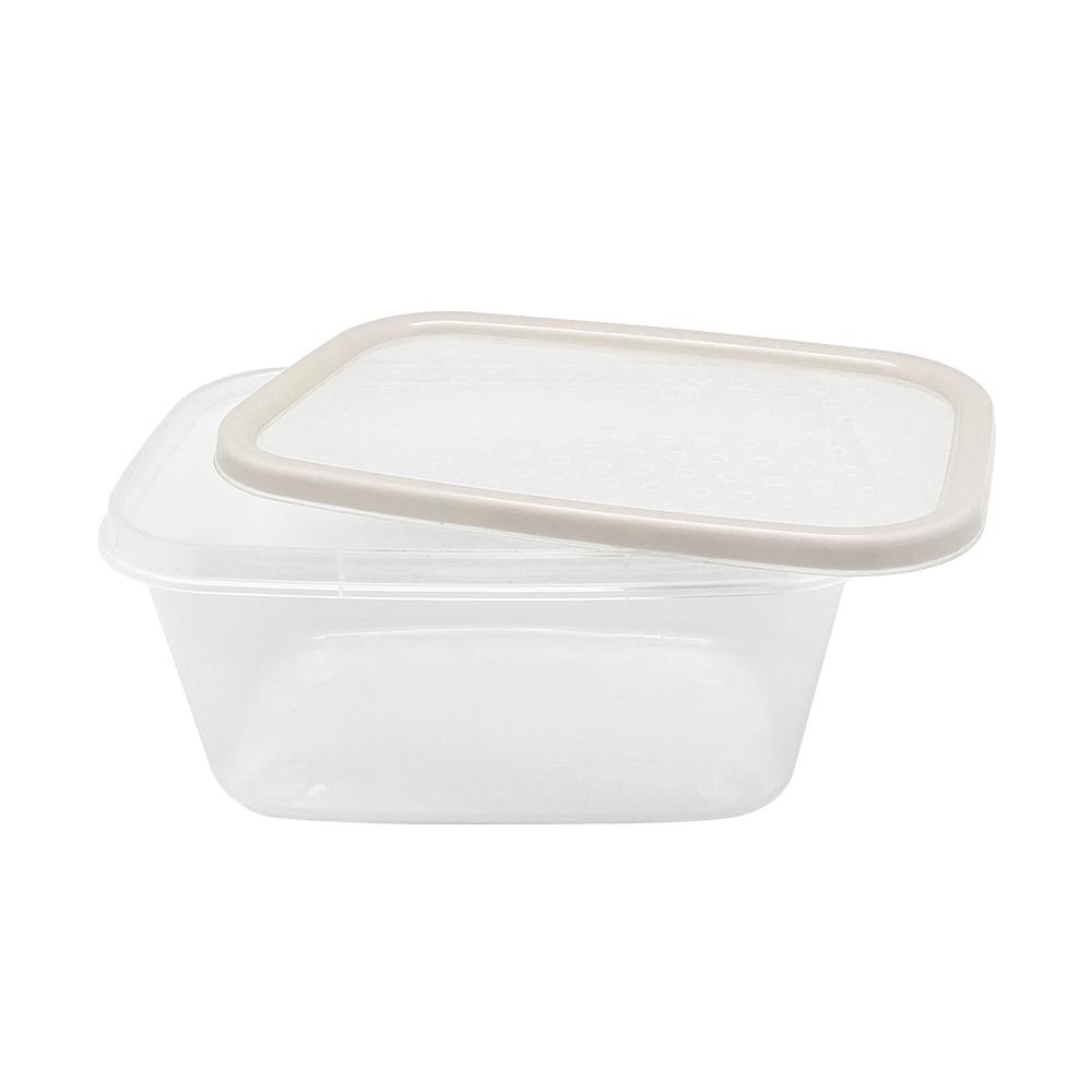 กล่องอาหารเหลี่ยม 1 ลิตร KECH NICE สีเทา แพ็ก 3 ชิ้น