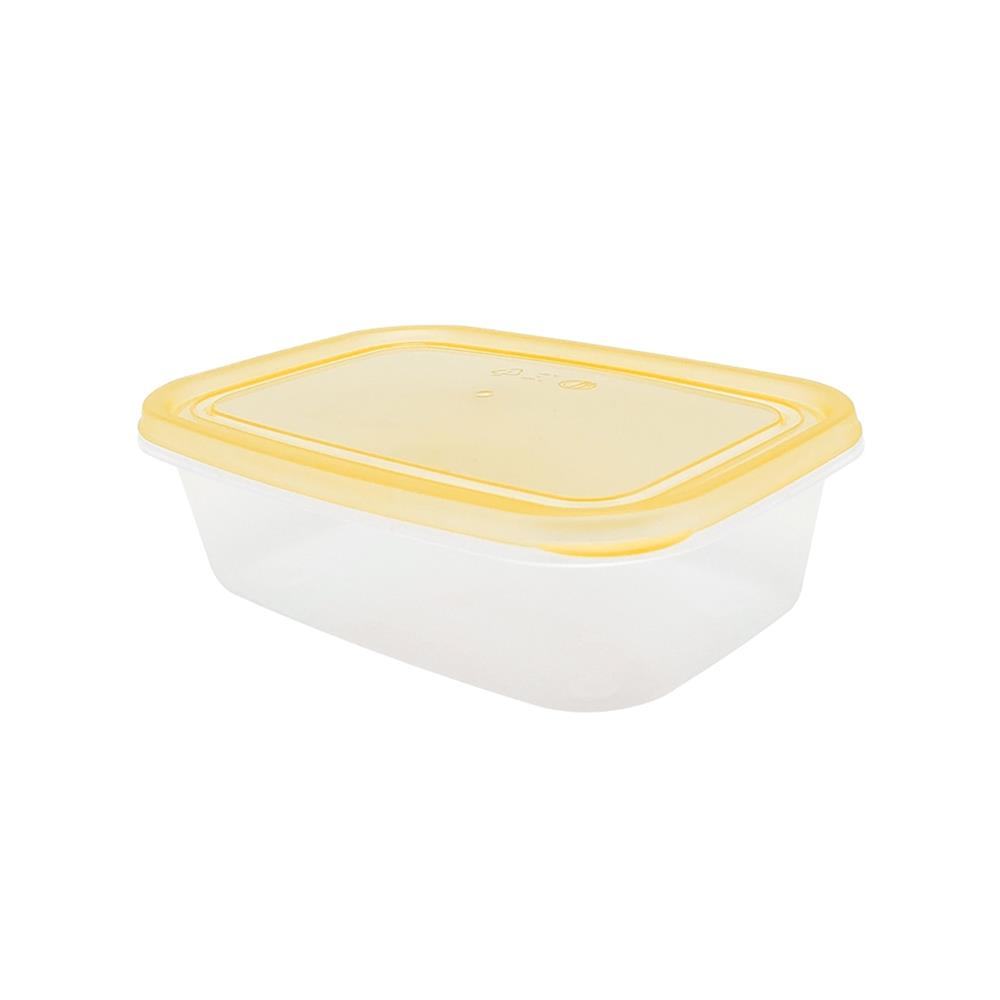 กล่องอาหารเหลี่ยม 0.6 ลิตร KECH NOLA สีเหลือง แพ็ก 4 ชิ้น