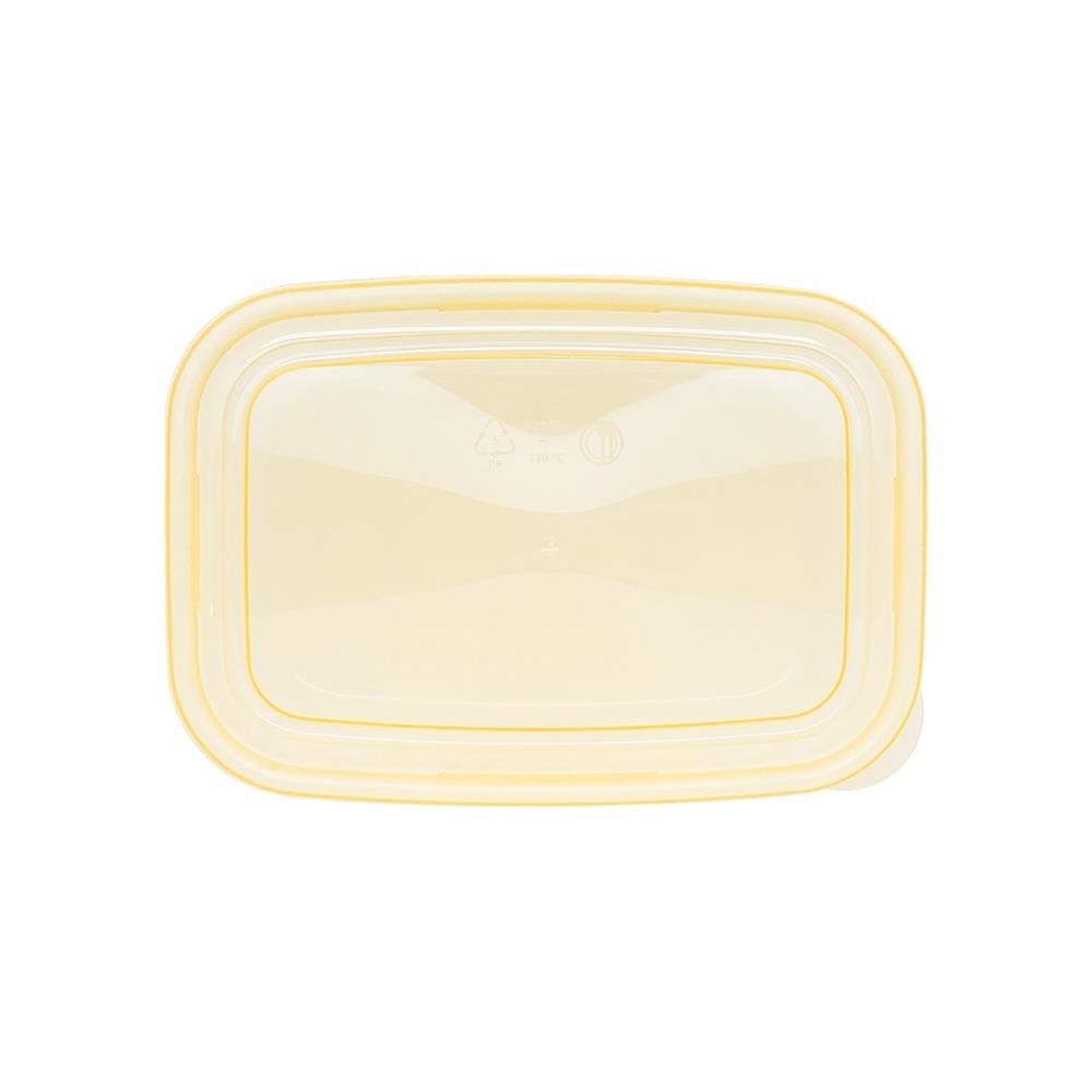 กล่องอาหารเหลี่ยม 0.6 ลิตร KECH NOLA สีเหลือง แพ็ก 4 ชิ้น