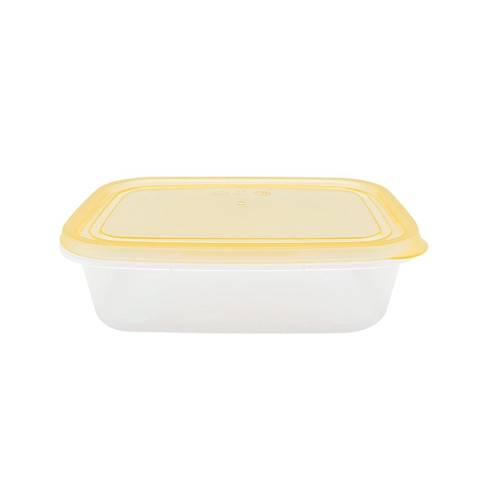 กล่องอาหารเหลี่ยม 0.6 ลิตร KECH NOLA สีเหลือง แพ็ก 4 ชิ้น
