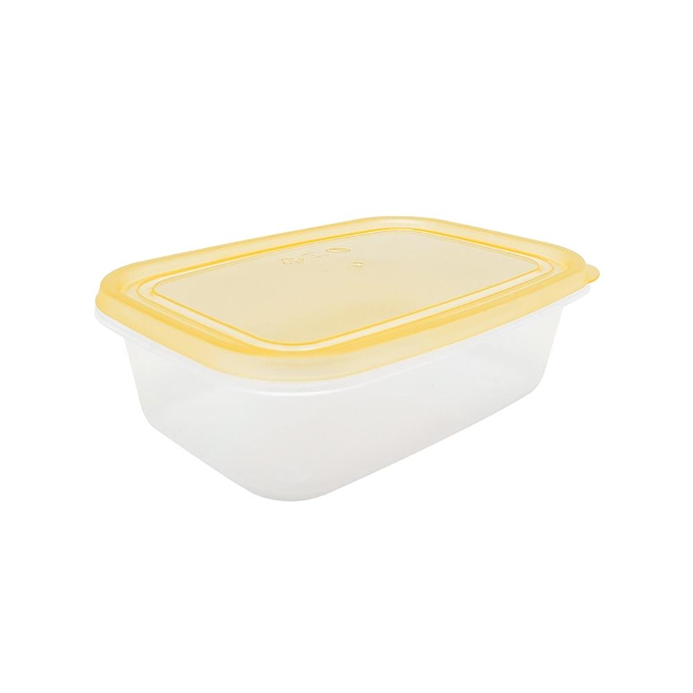 กล่องอาหารเหลี่ยม 0.6 ลิตร KECH NOLA สีเหลือง แพ็ก 4 ชิ้น