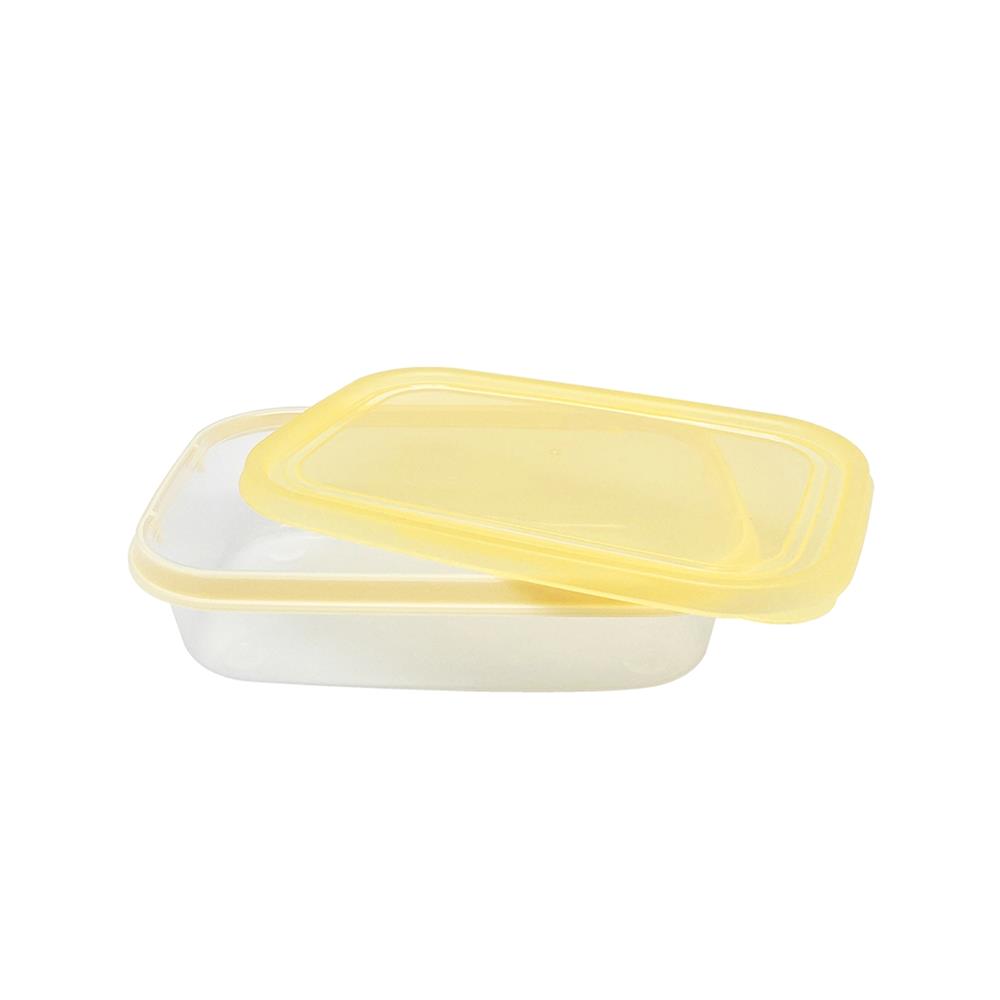 กล่องอาหารเหลี่ยม 0.8 ลิตร KECH NOLA สีเหลือง แพ็ก 3 ชิ้น
