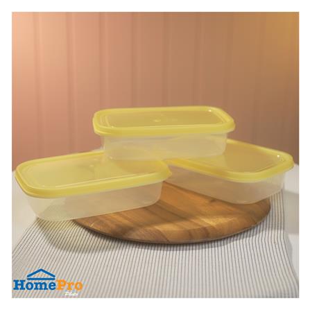 กล่องอาหารเหลี่ยม 0.8 ลิตร KECH NOLA สีเหลือง แพ็ก 3 ชิ้น_6