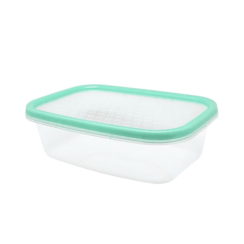 กล่องอาหารเหลี่ยม 0.6 ลิตร KECH NICE สีเขียว แพ็ก 4 ชิ้น