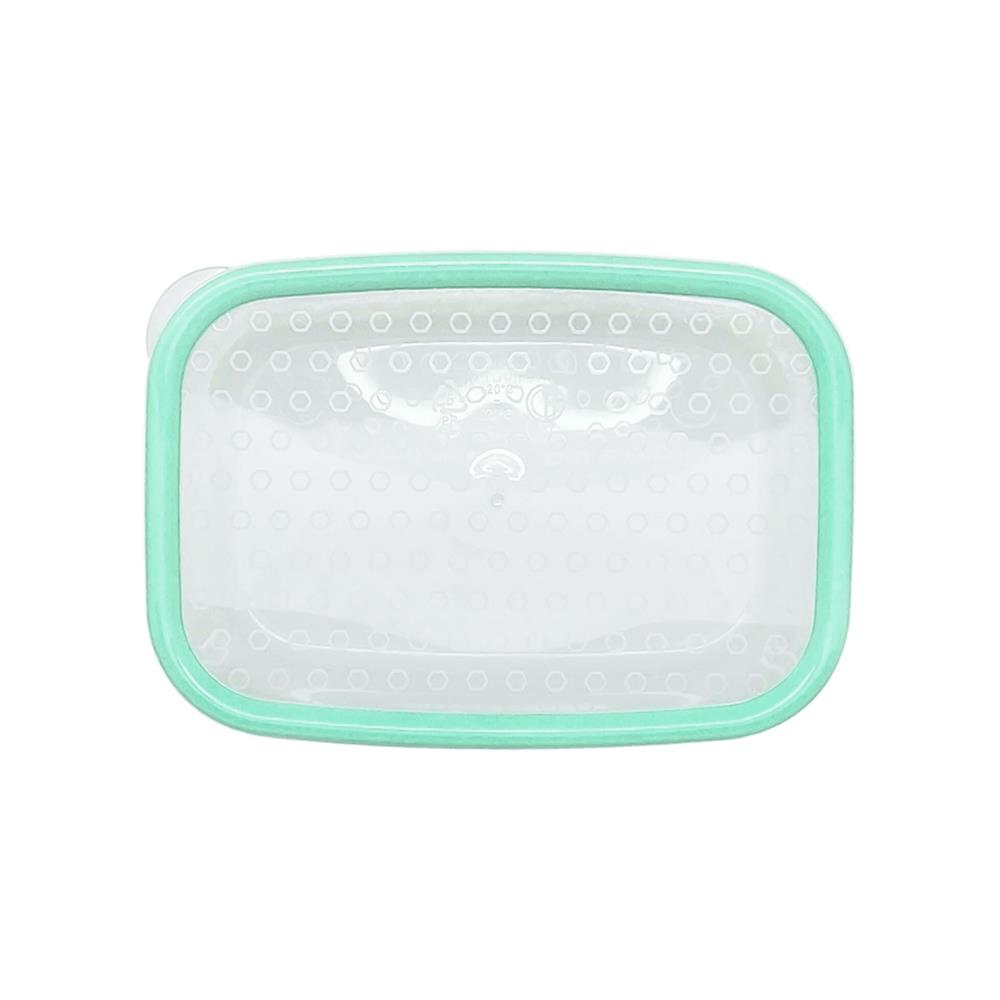 กล่องอาหารเหลี่ยม 0.6 ลิตร KECH NICE สีเขียว แพ็ก 4 ชิ้น