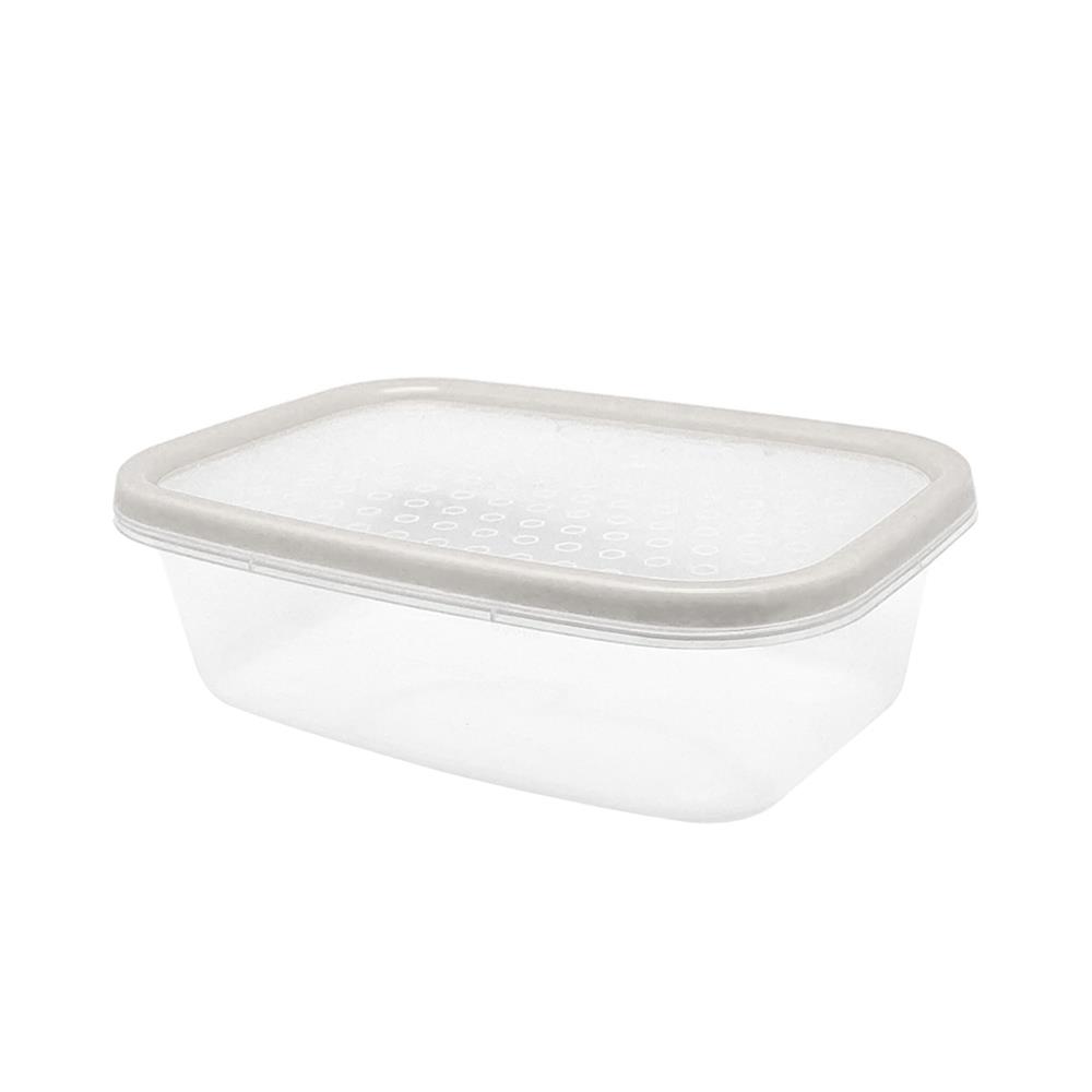 กล่องอาหารเหลี่ยม 0.6 ลิตร KECH NICE สีเทา แพ็ก 4 ชิ้น