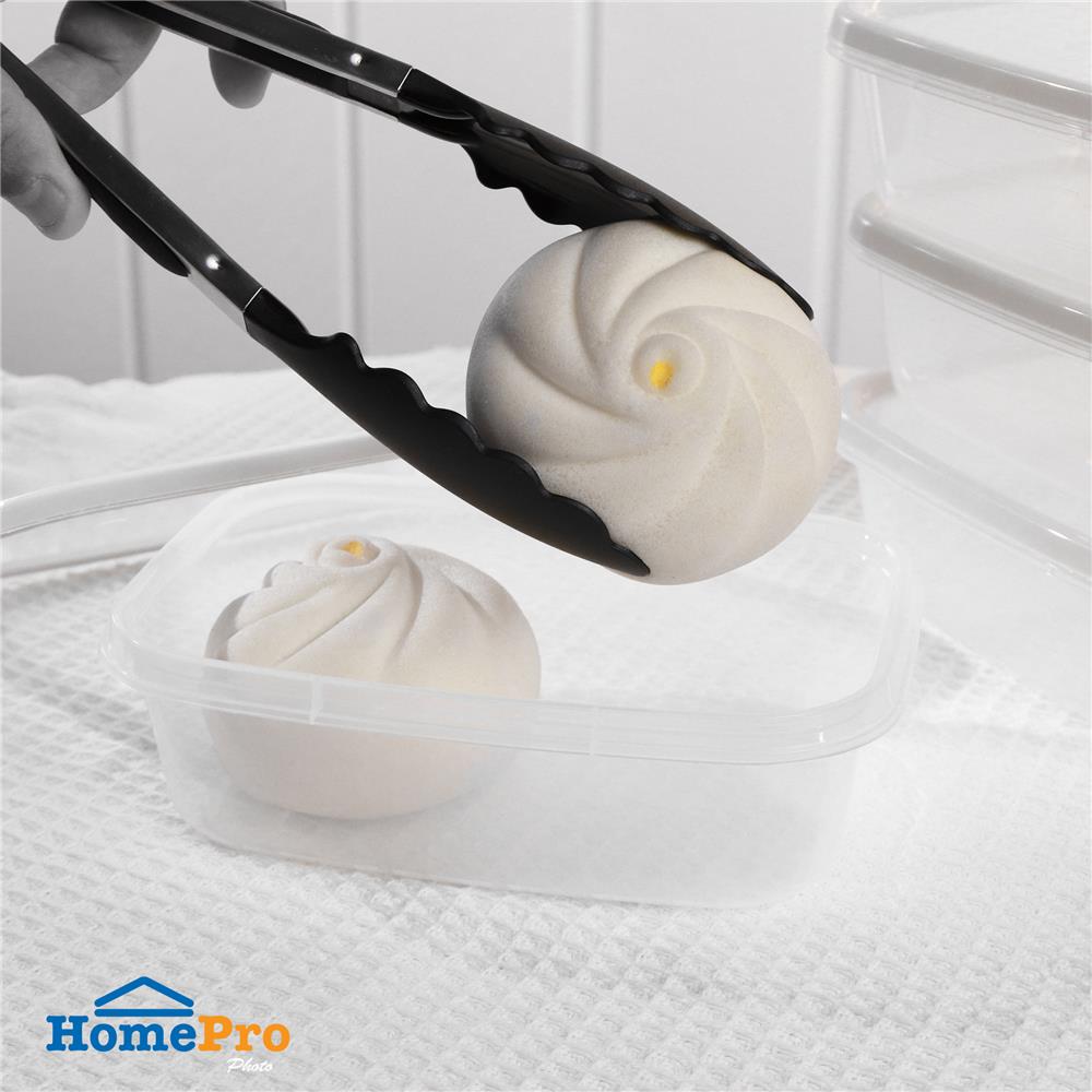 กล่องอาหารเหลี่ยม 0.6 ลิตร KECH NICE สีเทา แพ็ก 4 ชิ้น