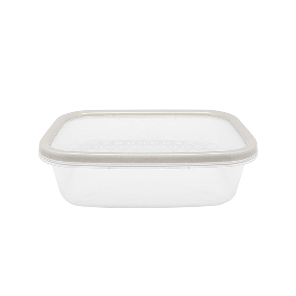 กล่องอาหารเหลี่ยม 0.6 ลิตร KECH NICE สีเทา แพ็ก 4 ชิ้น