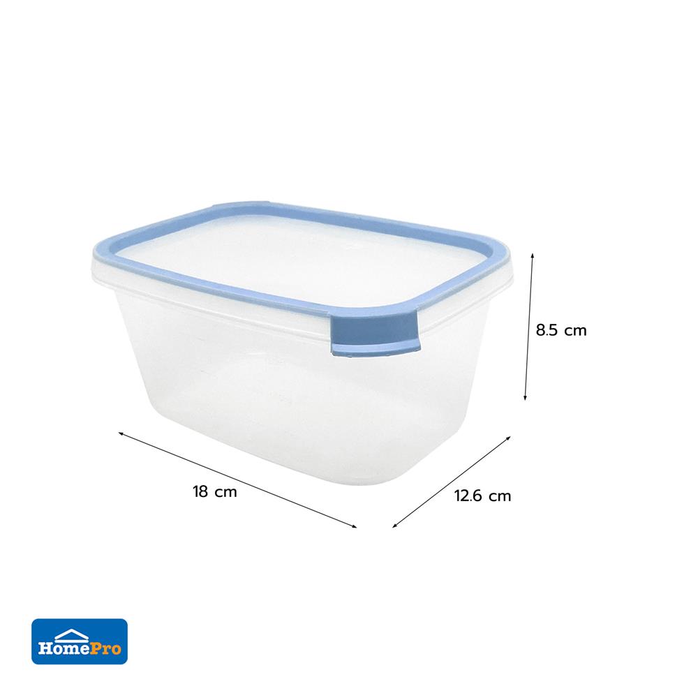 กล่องอาหารเหลี่ยม 1 ลิตร KECH NEAT สีฟ้า