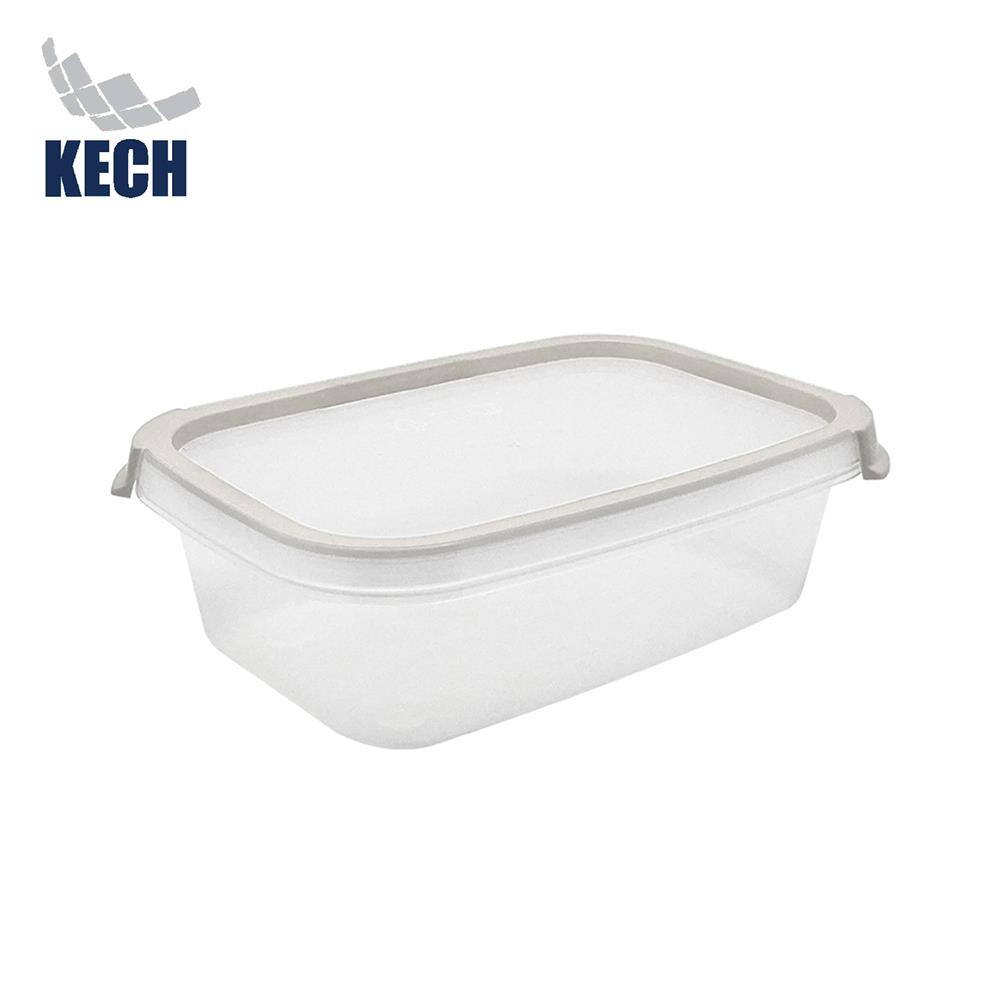 กล่องอาหารเหลี่ยม 0.6 ลิตร KECH NEAT สีเทา_0