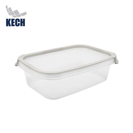 กล่องอาหารเหลี่ยม 0.6 ลิตร KECH NEAT สีเทา_1