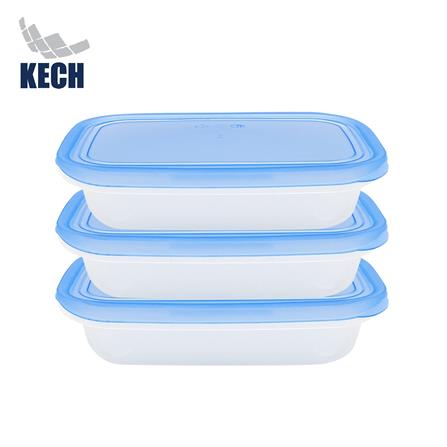 กล่องอาหารเหลี่ยม 0.8 ลิตร KECH NOLA สีฟ้า แพ็ก 3 ชิ้น_0