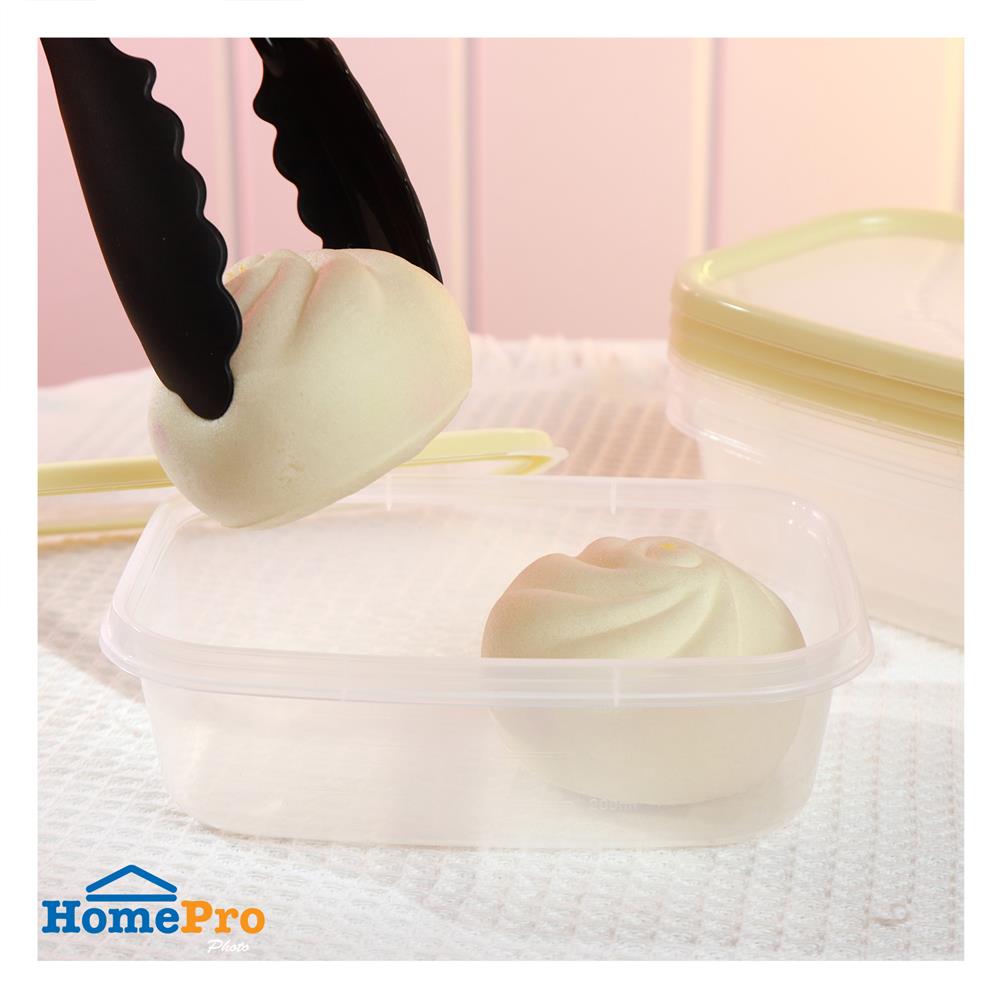 กล่องอาหารเหลี่ยม 0.6 ลิตร KECH NICE สีเหลือง แพ็ก 4 ชิ้น