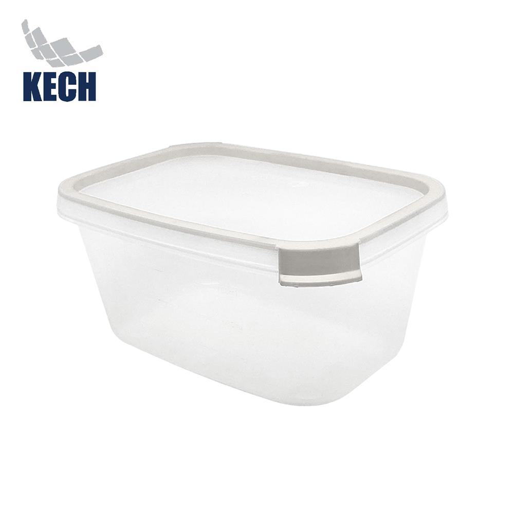 กล่องอาหารเหลี่ยม 1 ลิตร KECH NEAT สีเทา_0