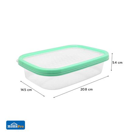 กล่องอาหารเหลี่ยม 0.8 ลิตร KECH NICE สีเขียว แพ็ก 3 ชิ้น_8