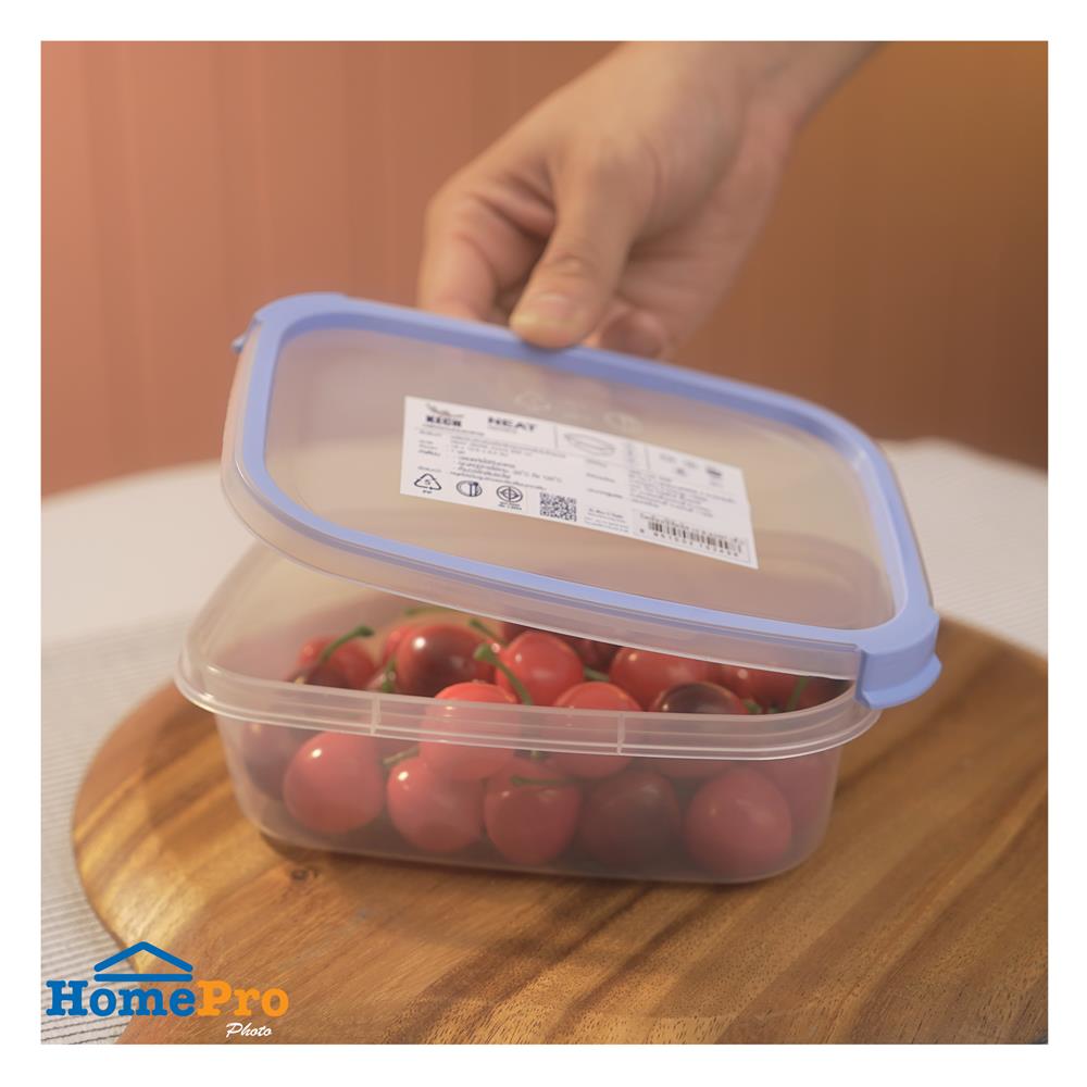 กล่องอาหารเหลี่ยม 0.6 ลิตร KECH NEAT สีฟ้า