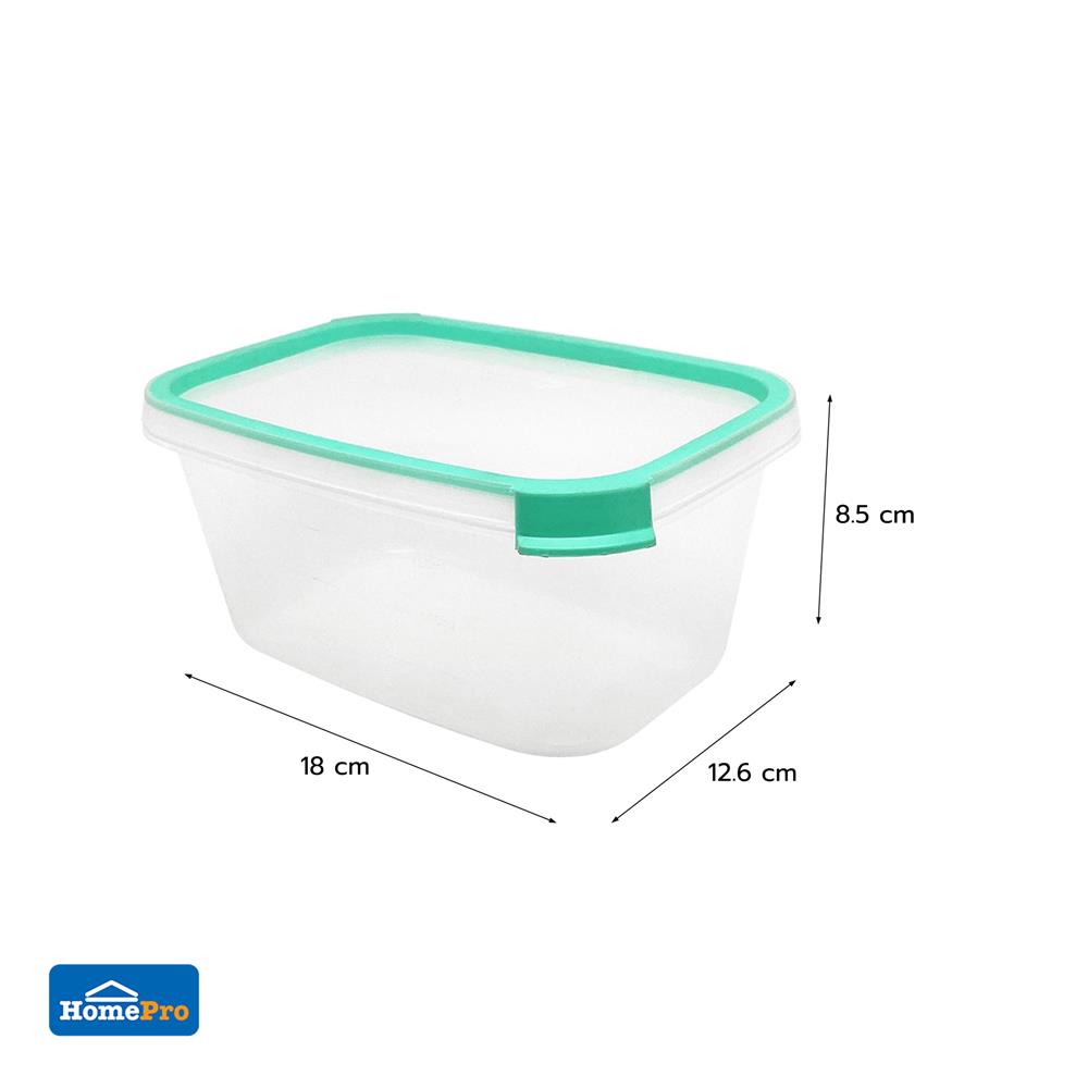 กล่องอาหารเหลี่ยม 1 ลิตร KECH NEAT สีเขียว