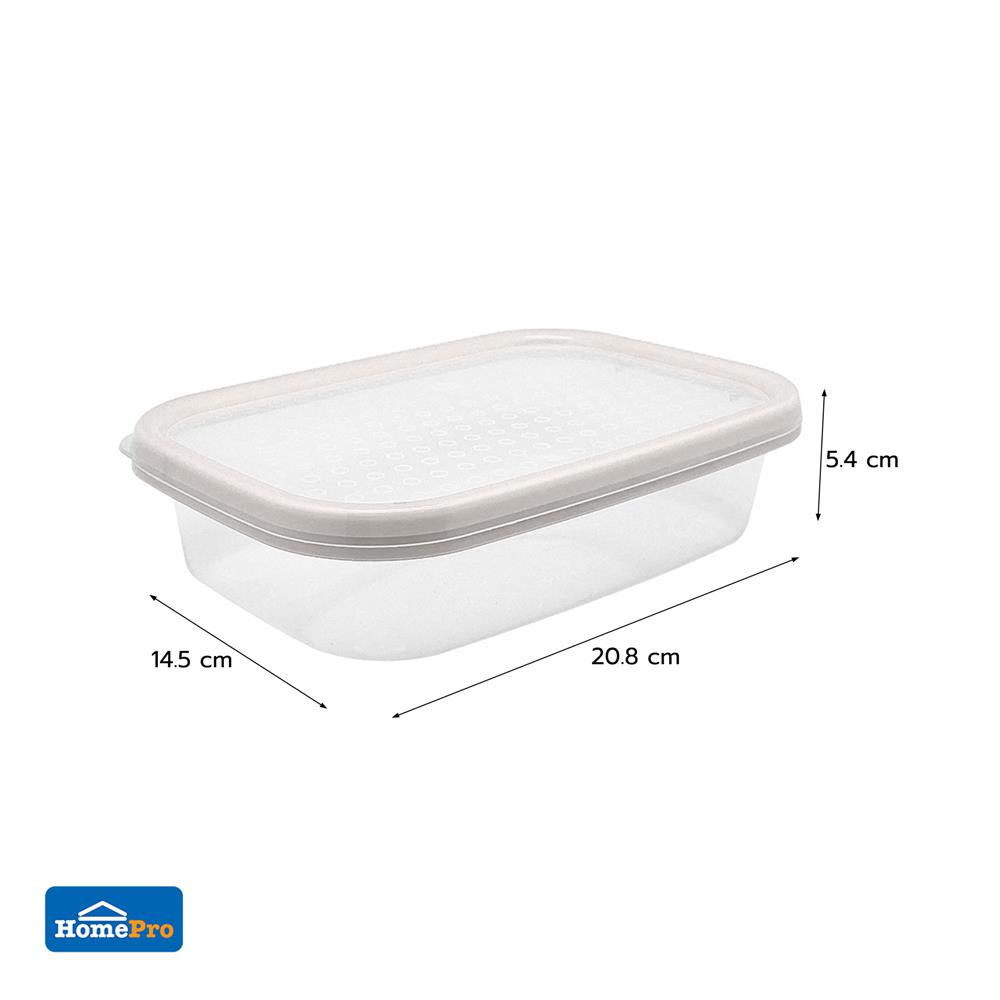 กล่องอาหารเหลี่ยม 0.8 ลิตร KECH NICE สีเทา แพ็ก 3 ชิ้น