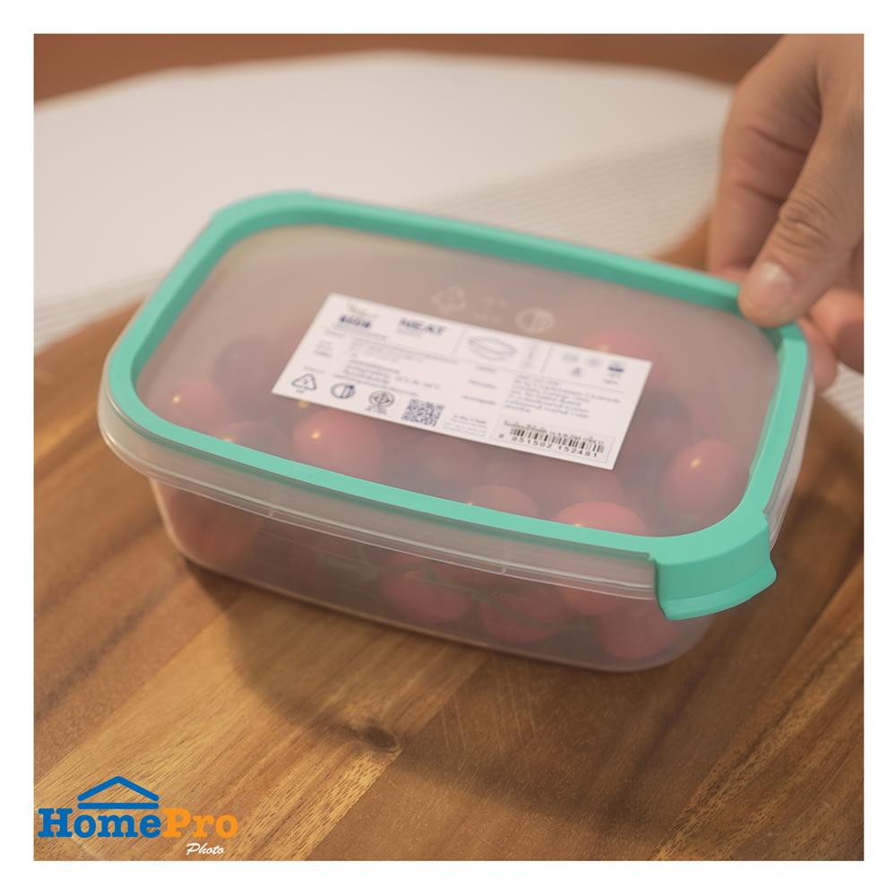 กล่องอาหารเหลี่ยม 0.6 ลิตร KECH NEAT สีเขียว