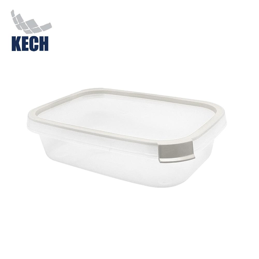 กล่องอาหารเหลี่ยม 0.8 ลิตร KECH NEAT สีเทา_1