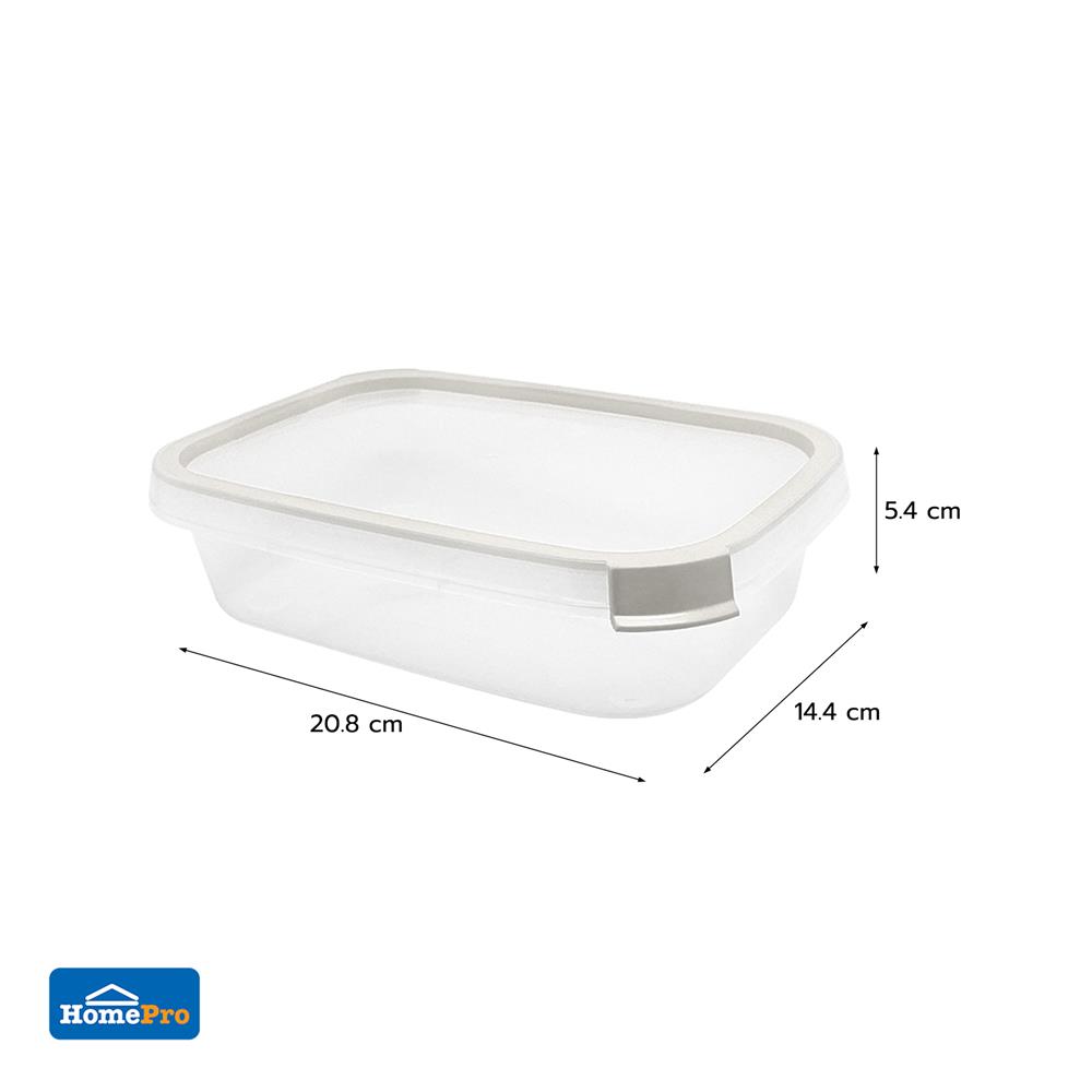 กล่องอาหารเหลี่ยม 0.8 ลิตร KECH NEAT สีเทา